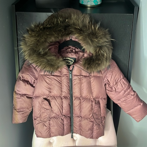 Genuine fur trim down puffer jacket for girls 3-4T original price $125 - Picture 2 of 7